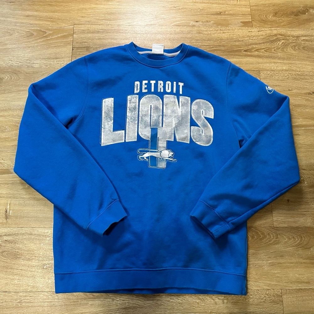 Detroit Lions Nike Rewind Club Fleece Crew Neck Sweatshirt Medium M
